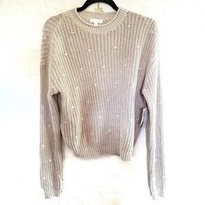 Abound cotton blend knit nude color sweater